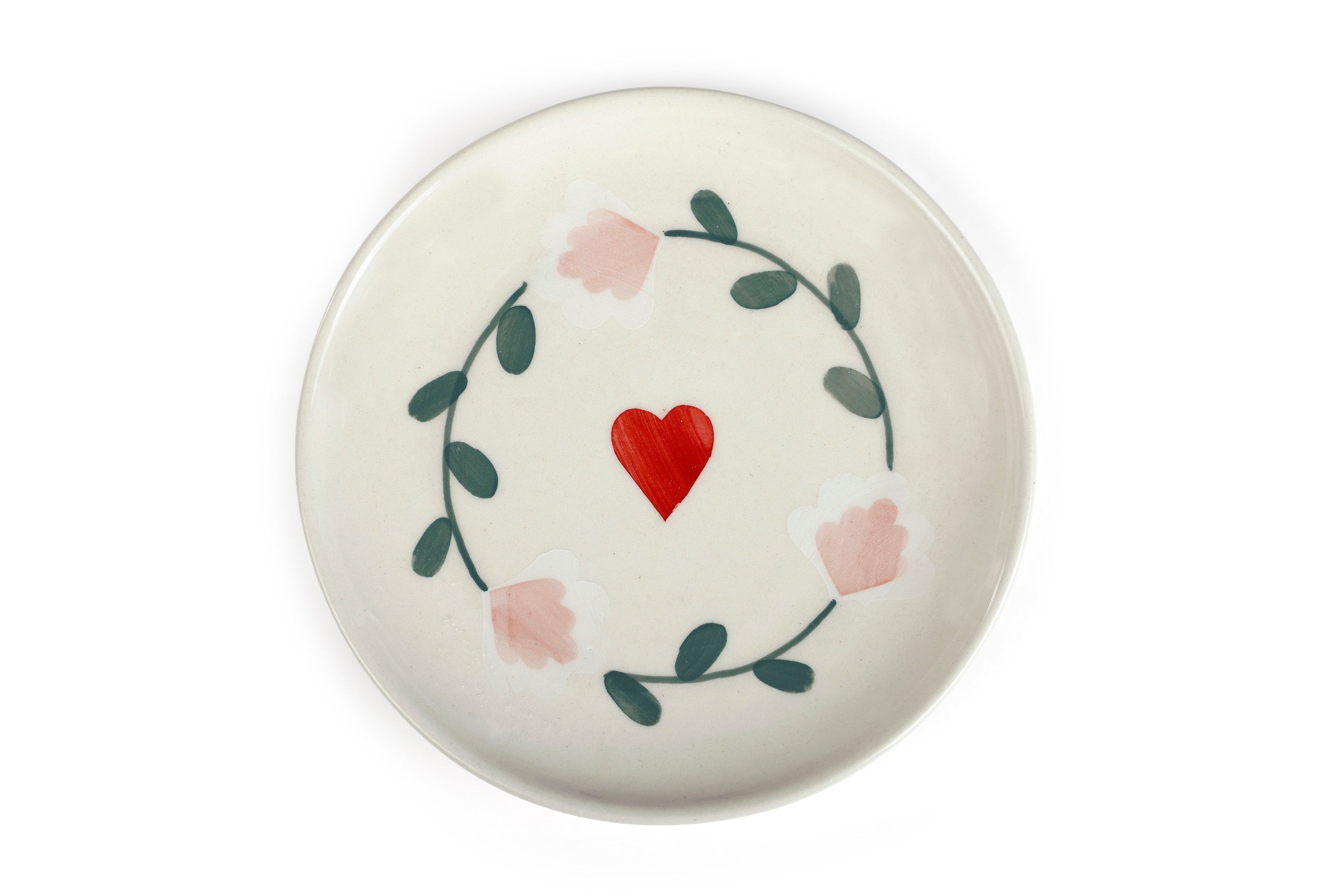 Ceramic Dessert Plates - Amour Petal , 7 Inches - Set of 4