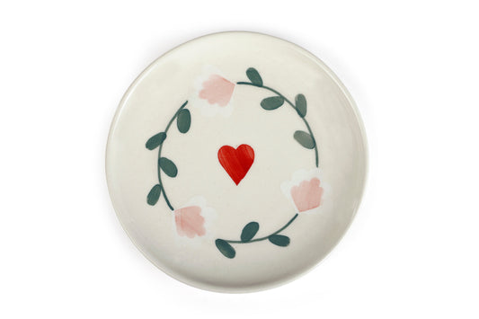 Ceramic Dessert Plates - Amour Petal , 7 Inches - Set of 4