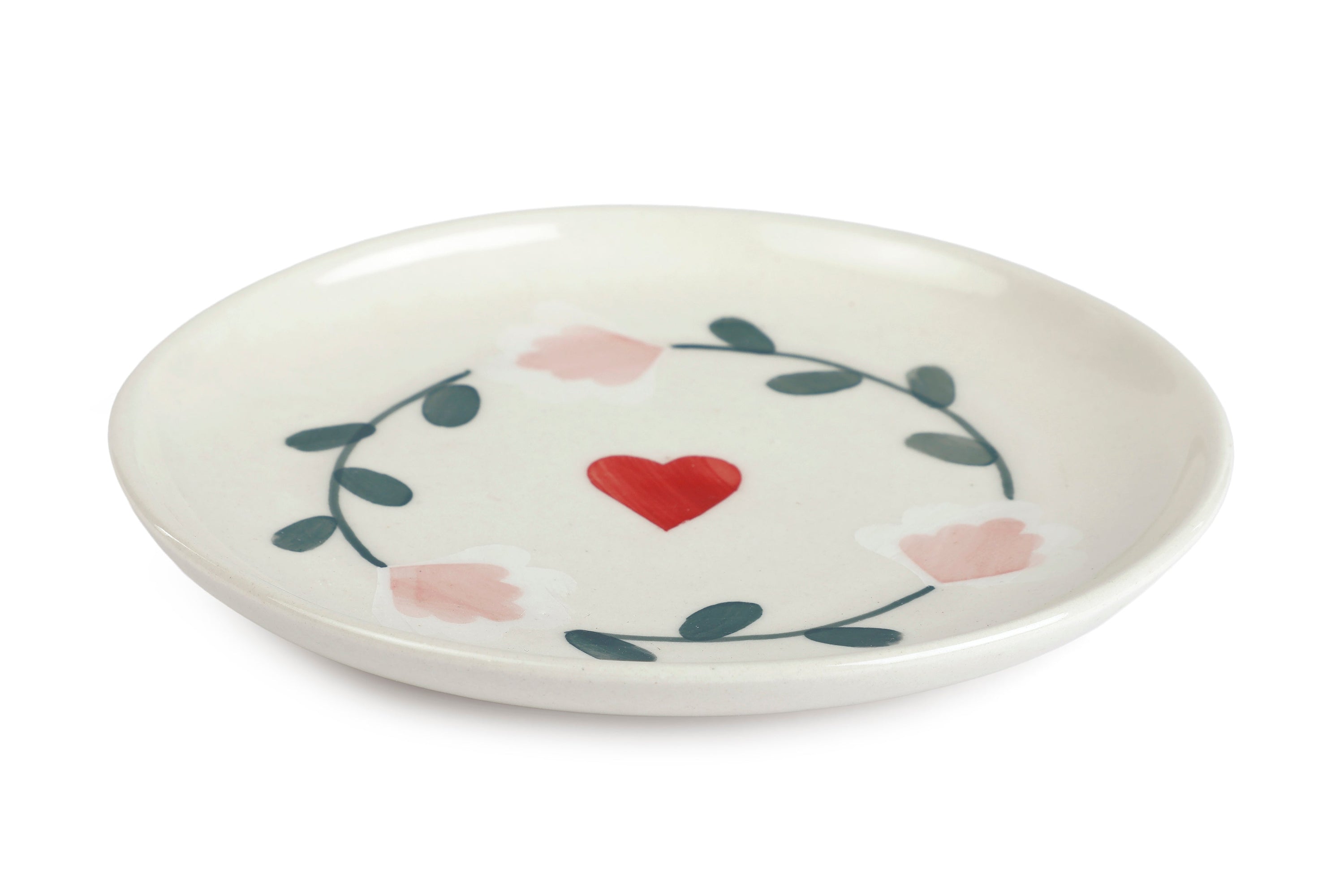 Ceramic Dessert Plates - Amour Petal , 7 Inches - Set of 4