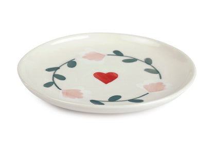 Ceramic Dessert Plates - Amour Petal , 7 Inches - Set of 4