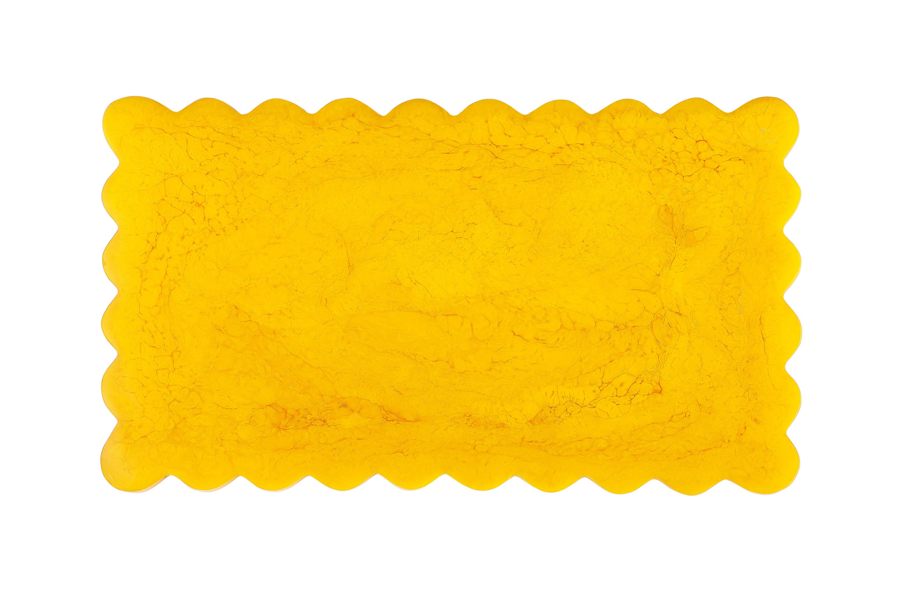 Scallop Rectangular Resin Cheese Board – Mustard , 14 Inches - Arte House