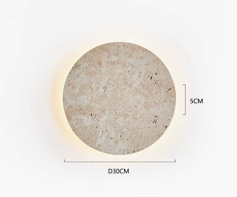 Nogy Natural Stone Round Wall Light Indoor Decorative Lighting, Ideal for Dining Room - Arte House