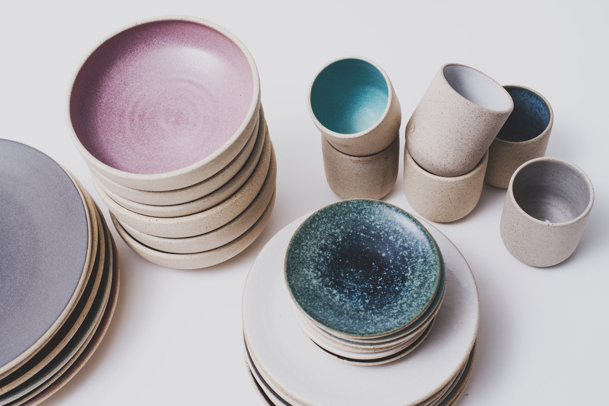 Luna Handmade Ceramic Dinnerware - Gray - Arte House
