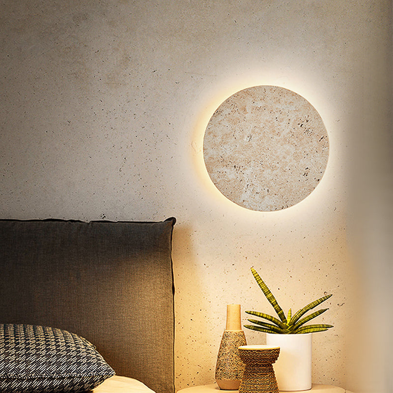 Nogy Natural Stone Round Wall Light Indoor Decorative Lighting, Ideal for Dining Room - Arte House