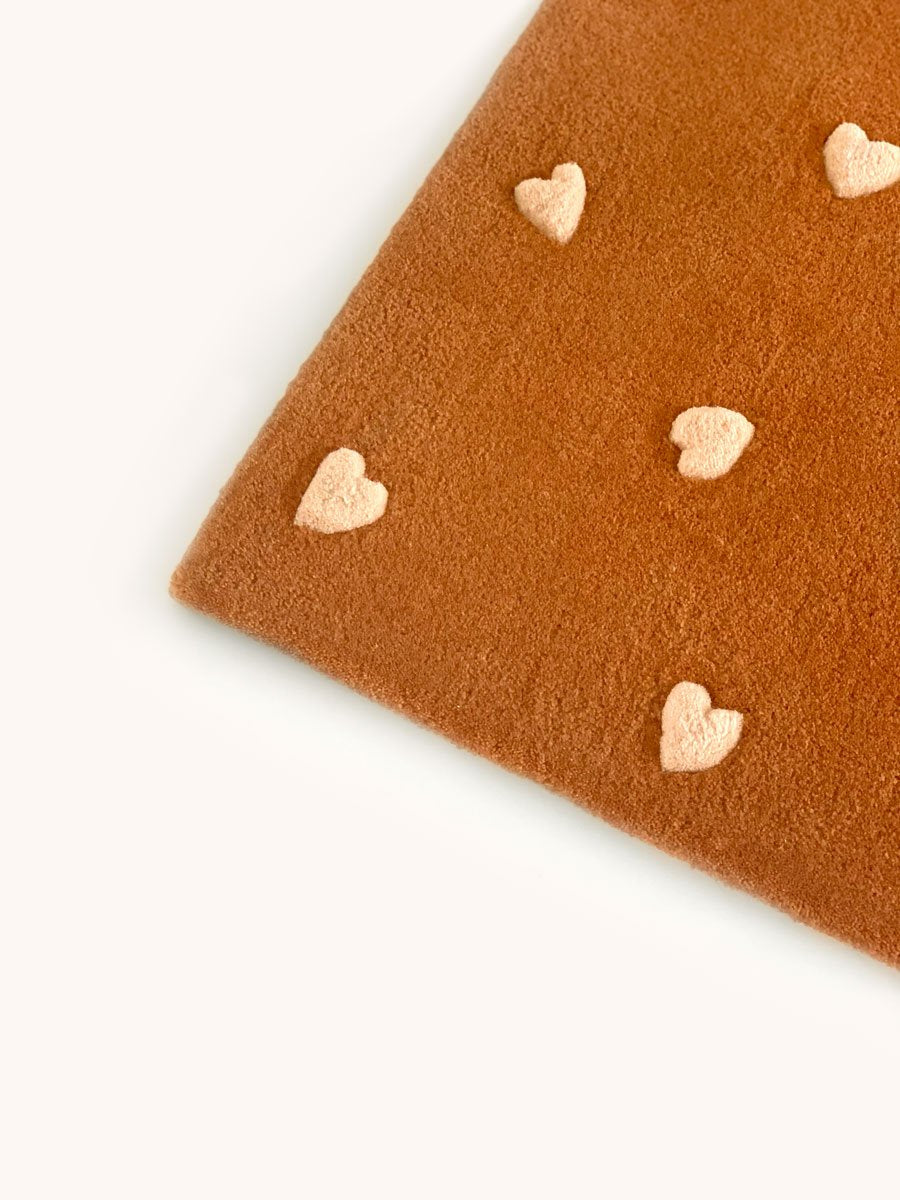 Rug HEARTS Brown / Pink Print 2.6 x 3.9 ft - Arte House