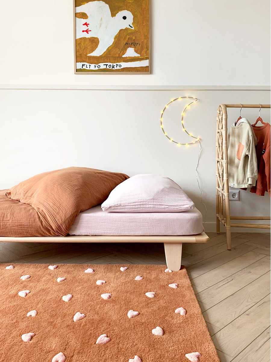 Rug HEARTS Brown / Pink Print 2.6 x 3.9 ft - Arte House