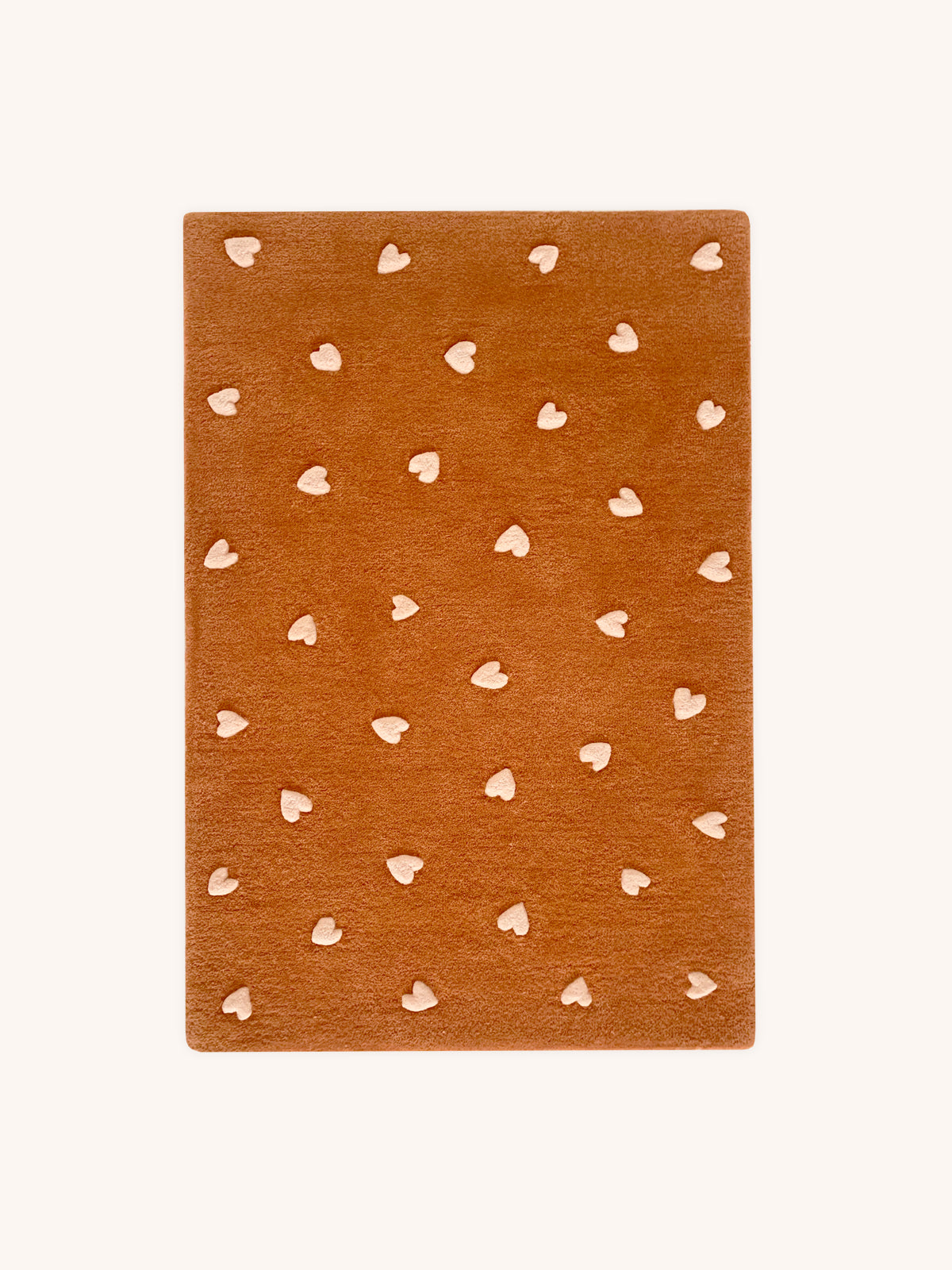 Rug HEARTS Brown / Pink Print 2.6 x 3.9 ft - Arte House