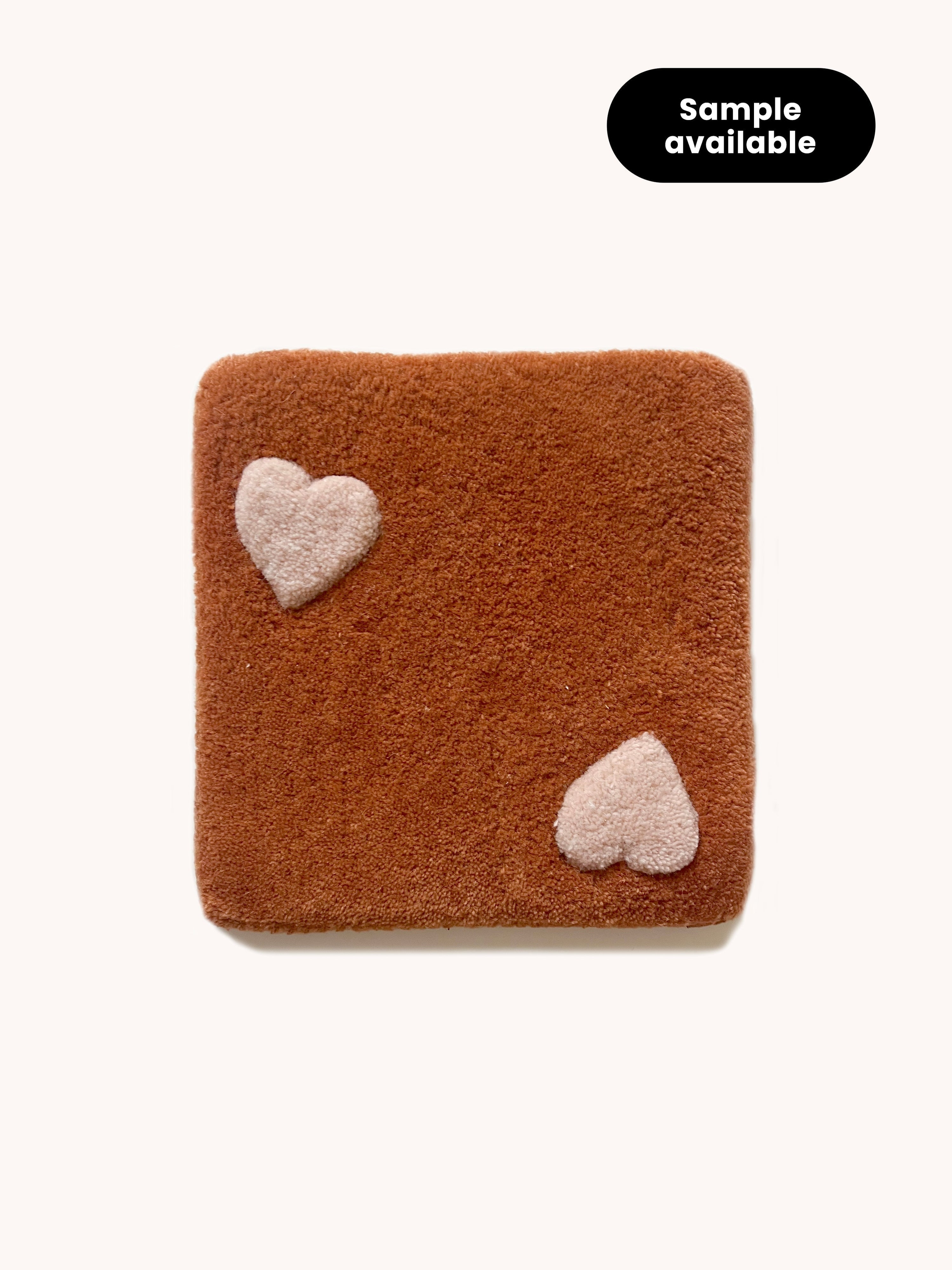 Rug HEARTS Brown / Pink Print 2.6 x 3.9 ft - Arte House