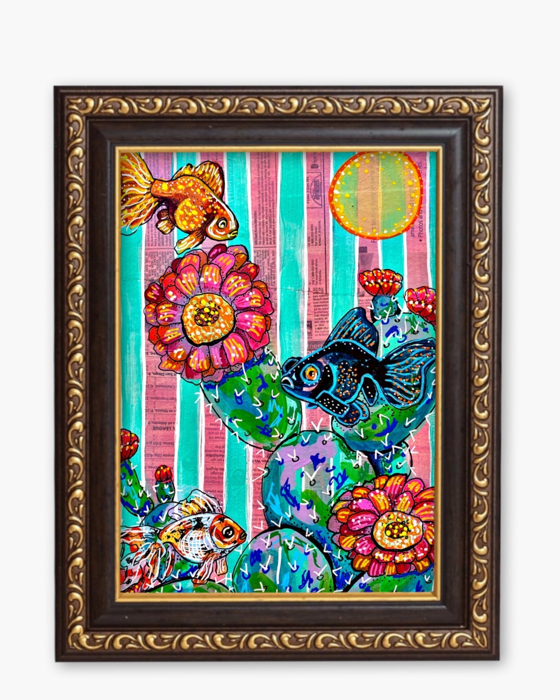 Cactus Goldfish Fine Art Magnet ( Large ) - Arte House