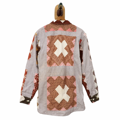 Jessie Quilt Long Sleeve Button Down Sz L JLS7