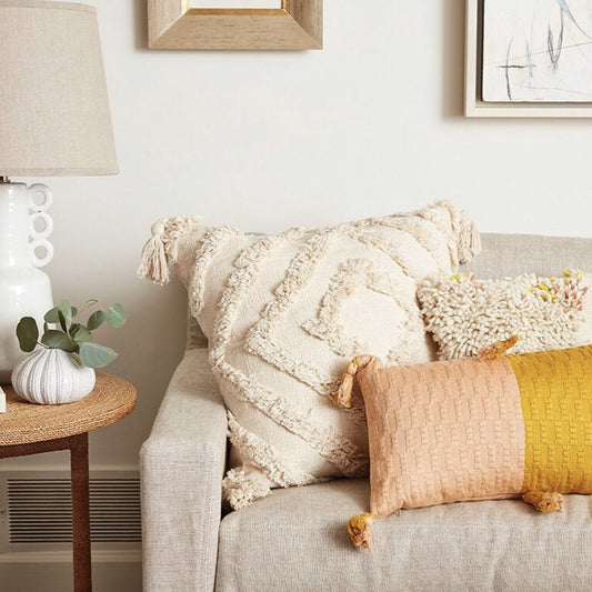 Antigua Pillow - Peach & Ochre Colorblocked