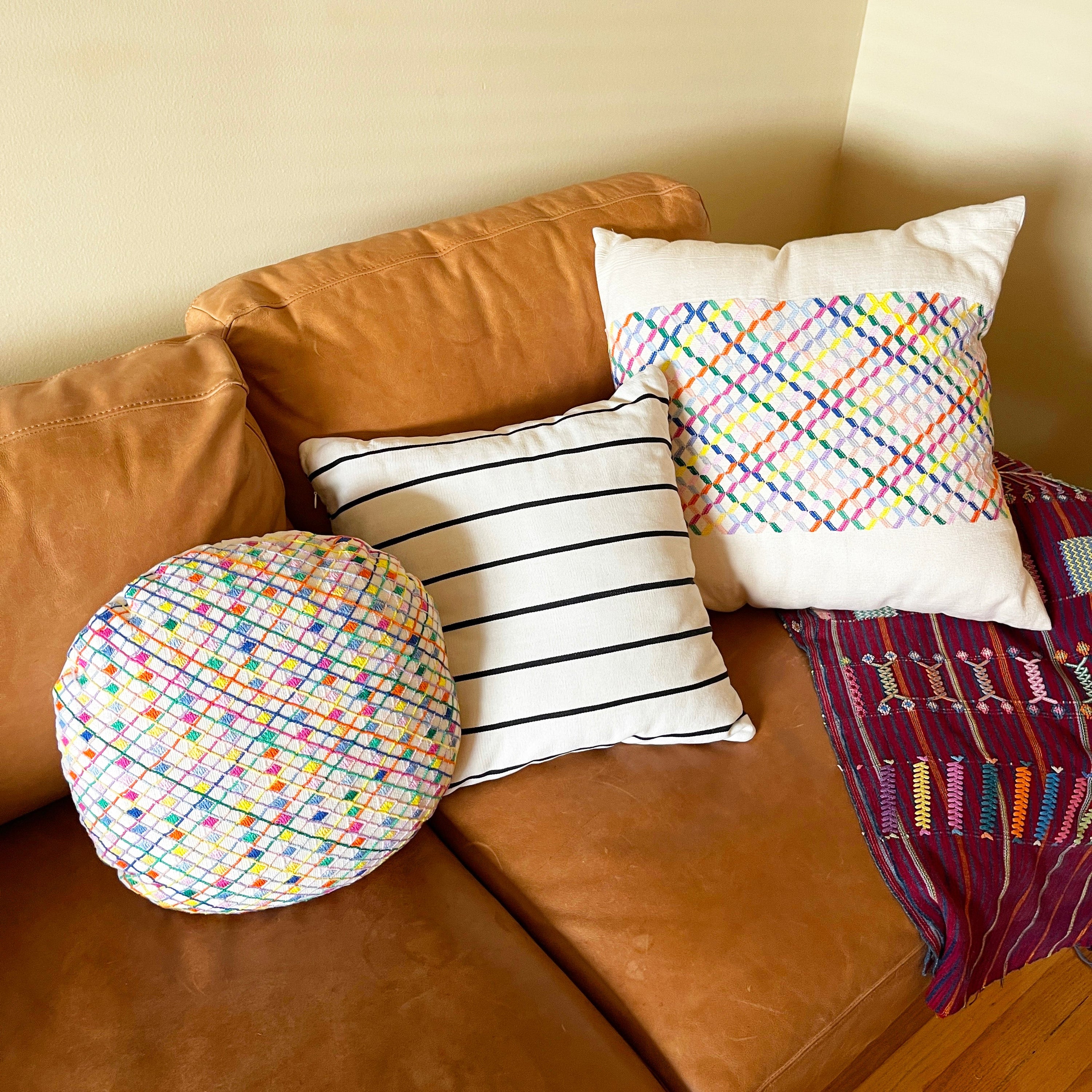Cotzal Paneled Square Pillow