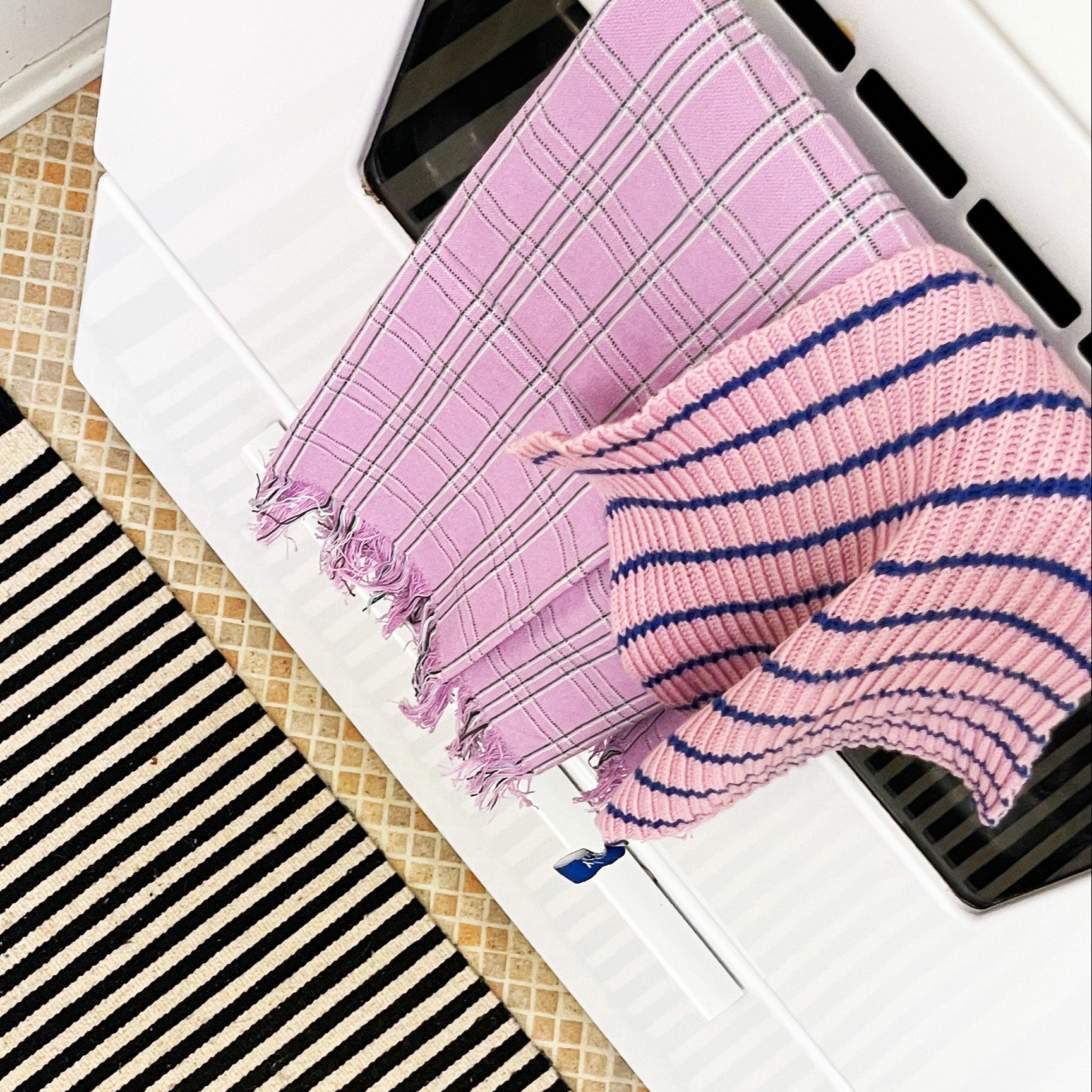 Chiapas Plaid Lilac Kitchen Towel - Arte House