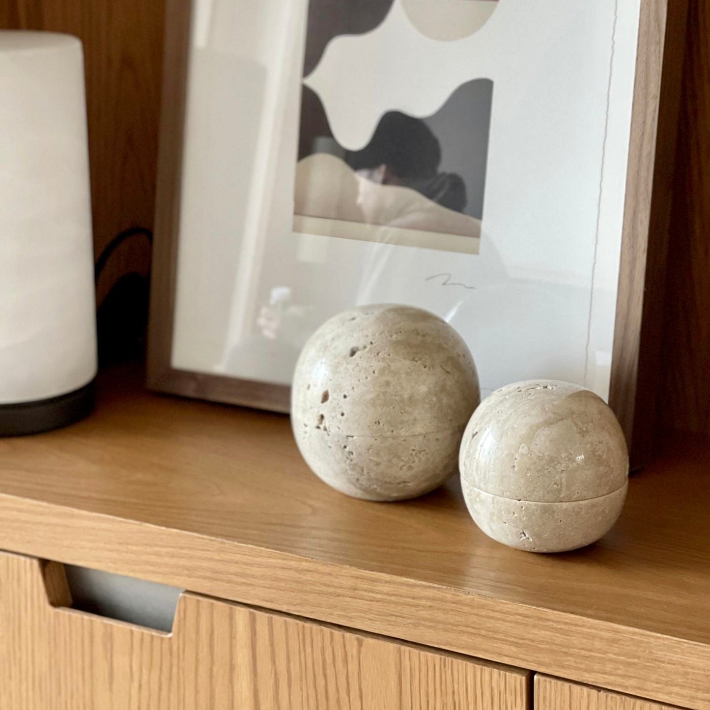 Dot Box, Large in Travertine