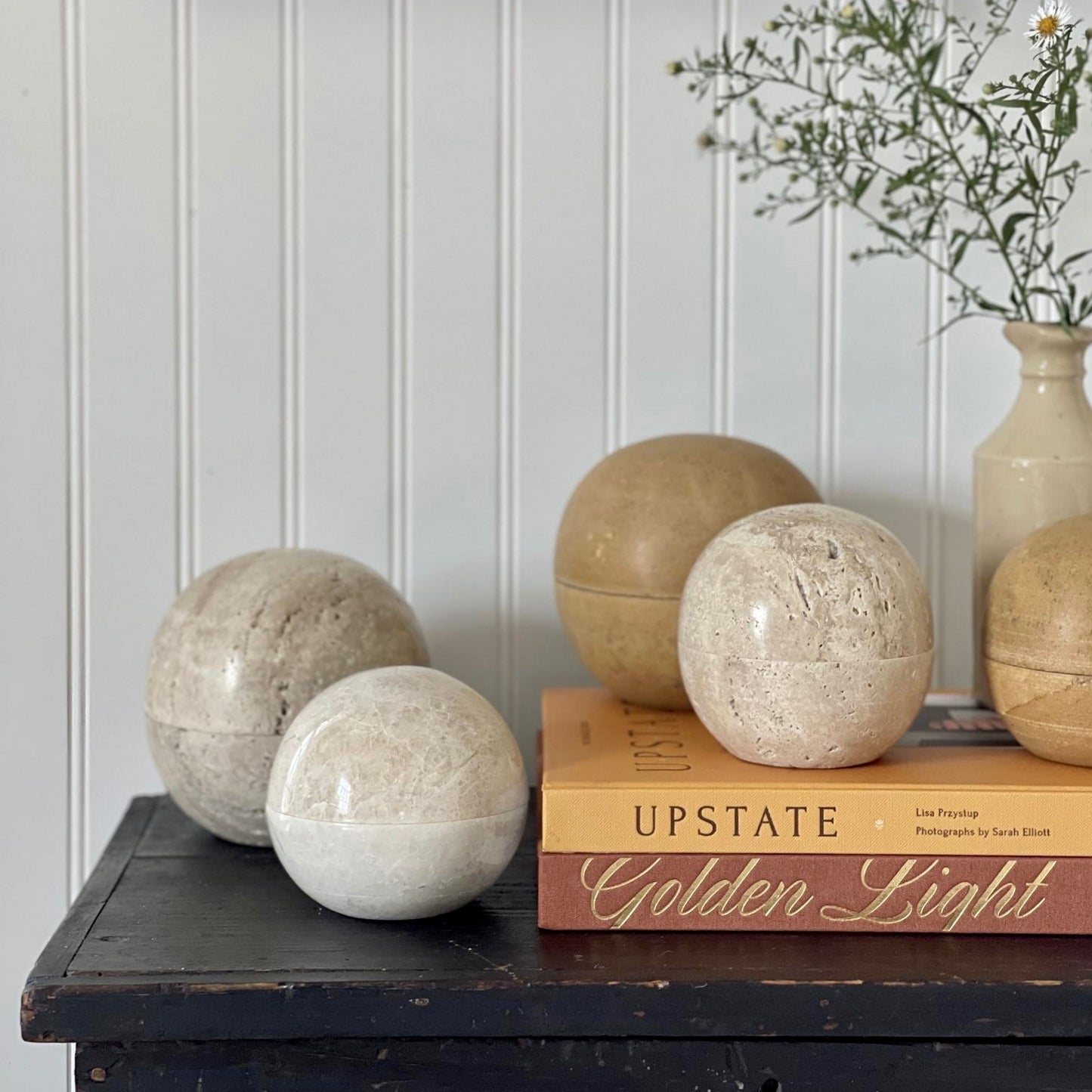 Dot Box, Large in Travertine