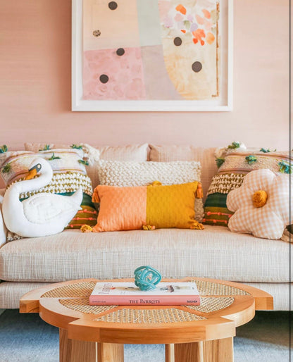 Antigua Pillow - Peach & Ochre Colorblocked