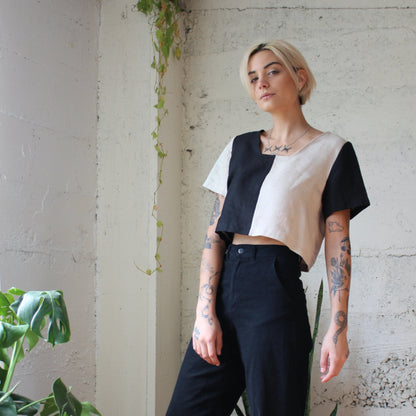 Quilted Frankie Top - B/W