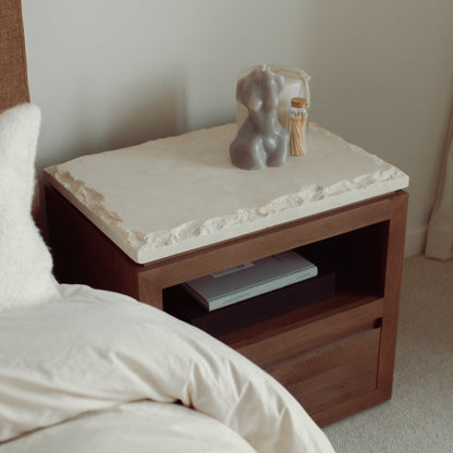 Sofita Marble Nightstand - Mocha