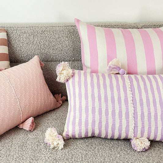 Antigua Pillow - Light Lavender Stripe