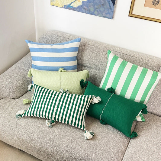 Antigua Pillow - Emerald Stripe