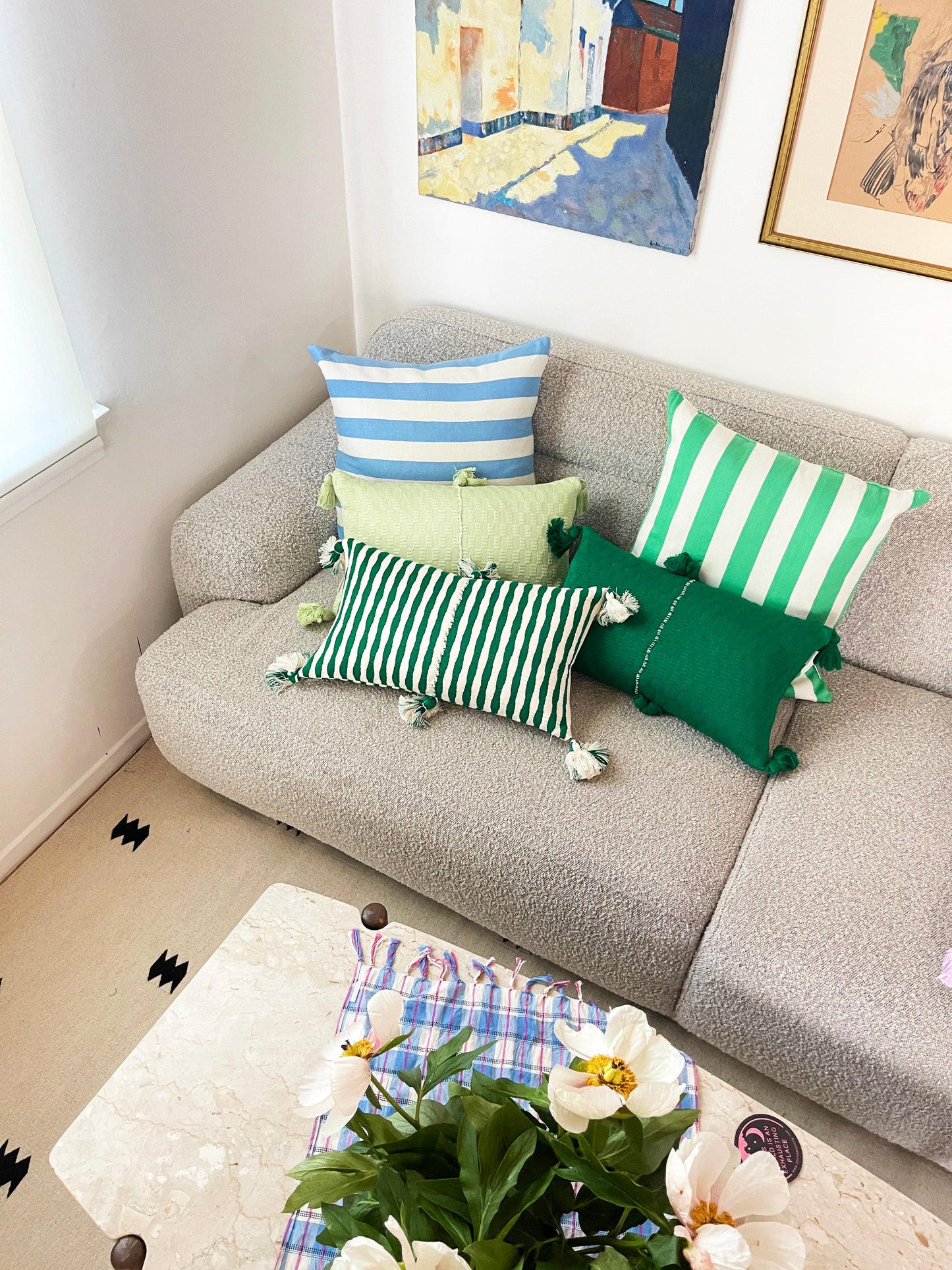 Antigua Pillow - Emerald solid