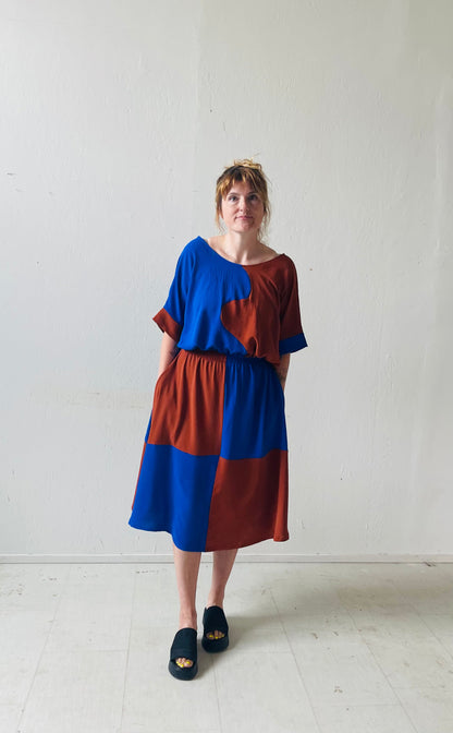 Eva Midi Skirt in Kristina Grid