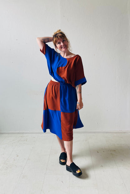 Eva Midi Skirt in Kristina Grid