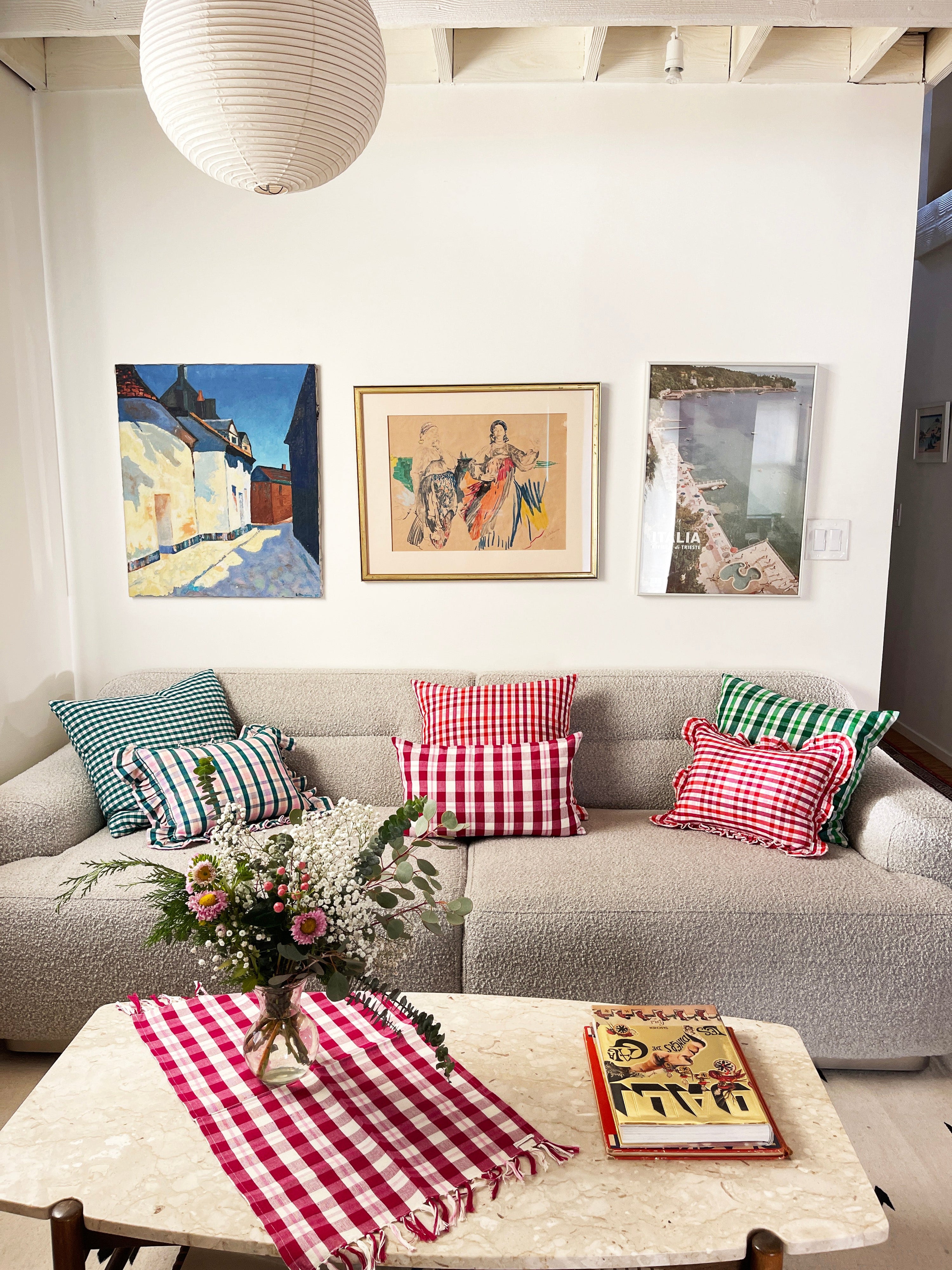 Josefina Ruffle Plaid Pillow - Arte House