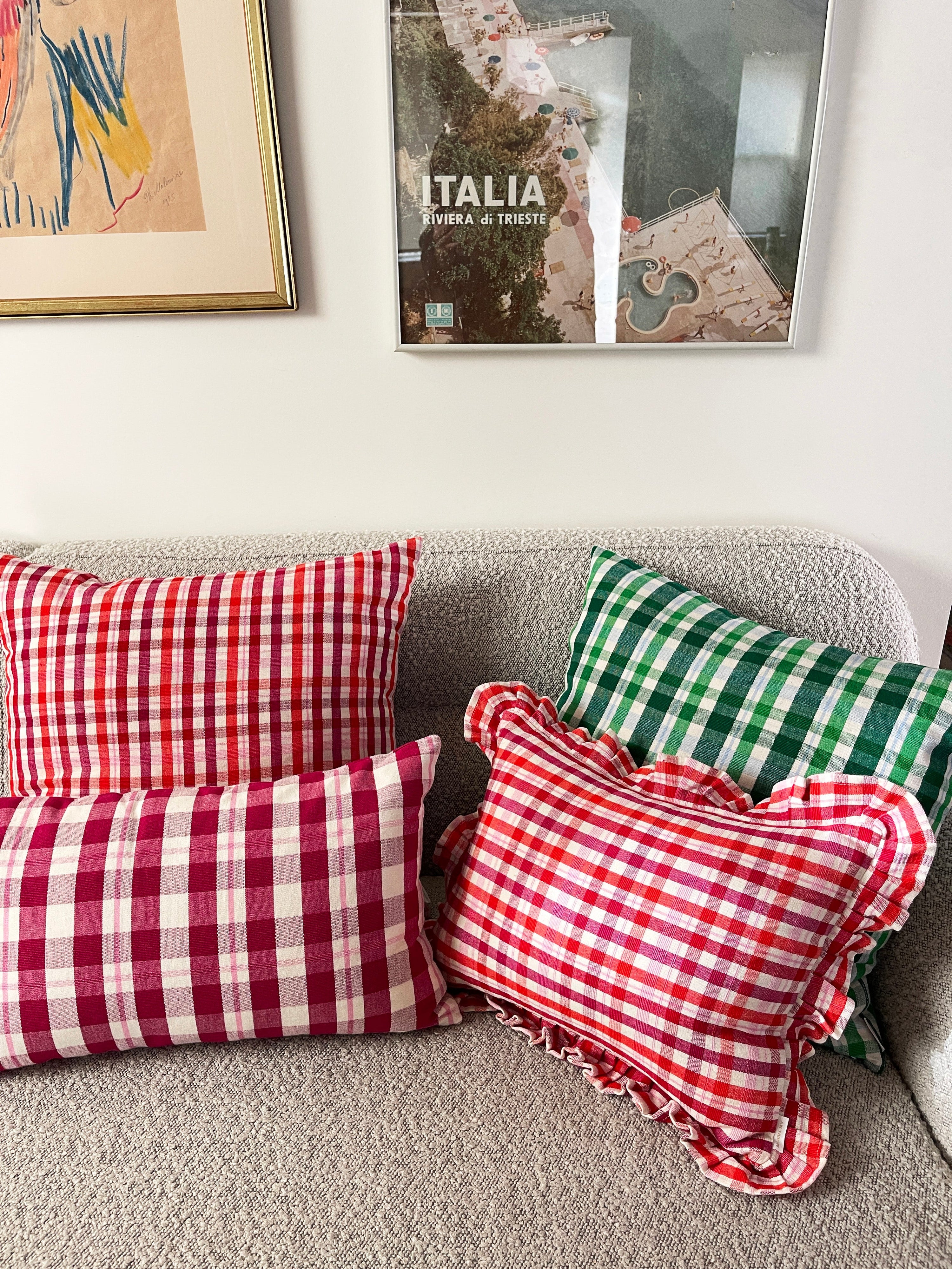 Josefina Ruffle Plaid Pillow - Arte House