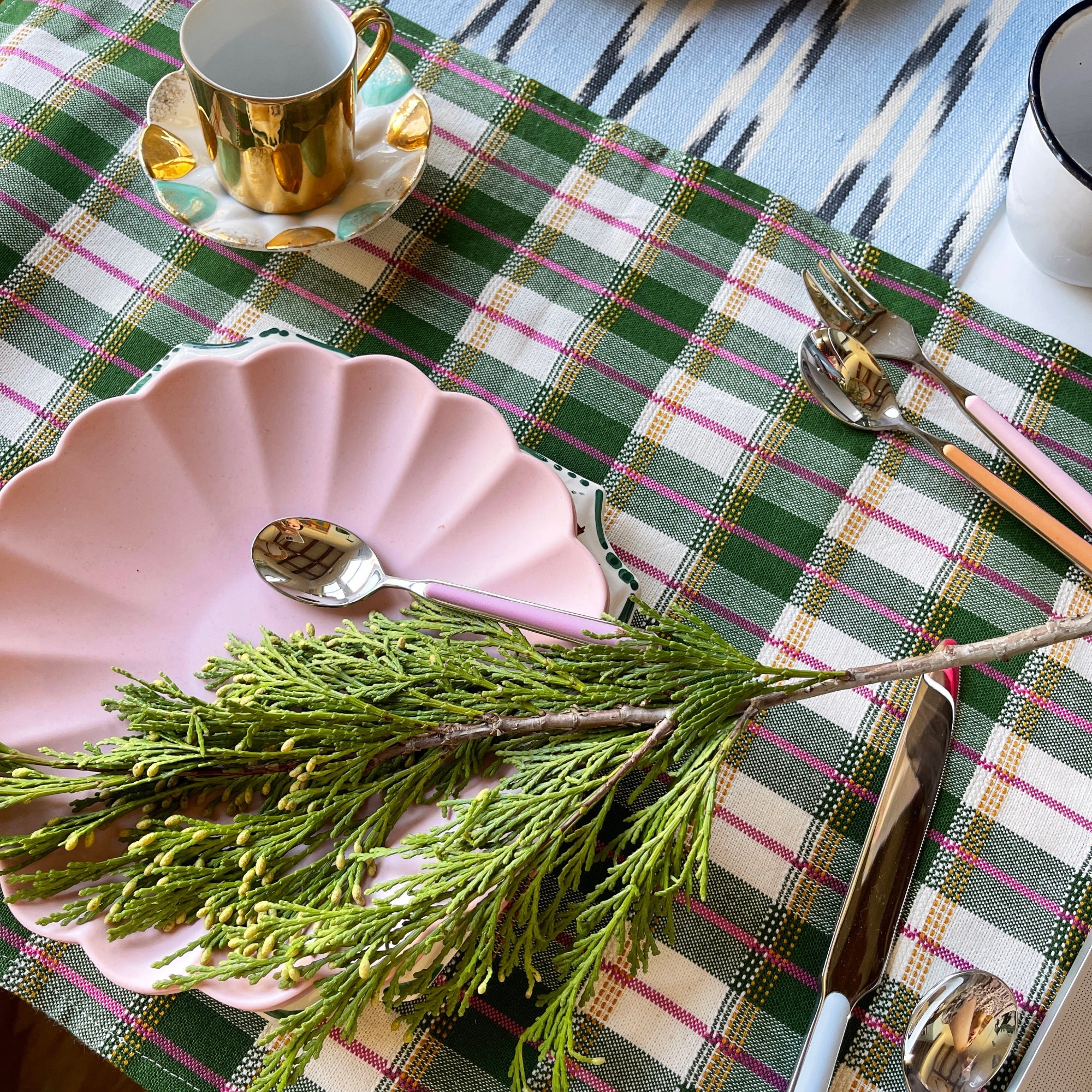 San Andres Gingham Forest & Ivory Placemat - Arte House