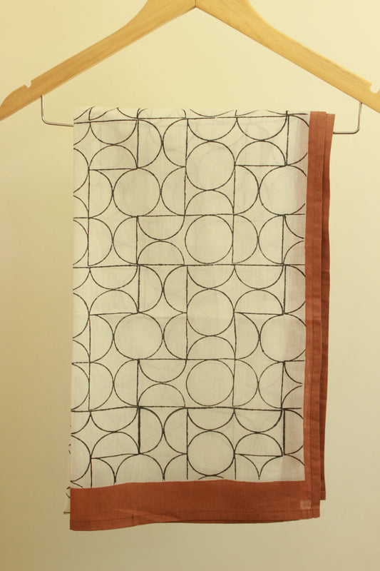 Art Deco Stole, Black and White -  22 x 72 Inches