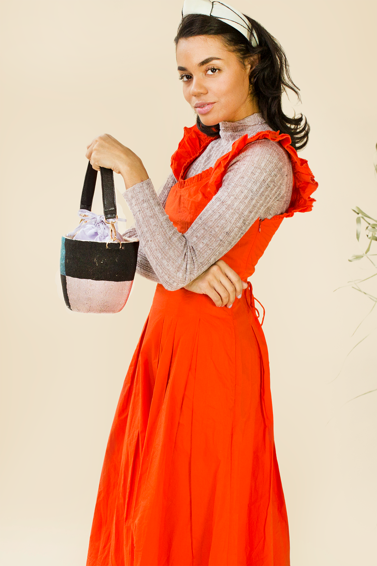 Ingwe Beaded Colorblock Bucket Bag - Arte House