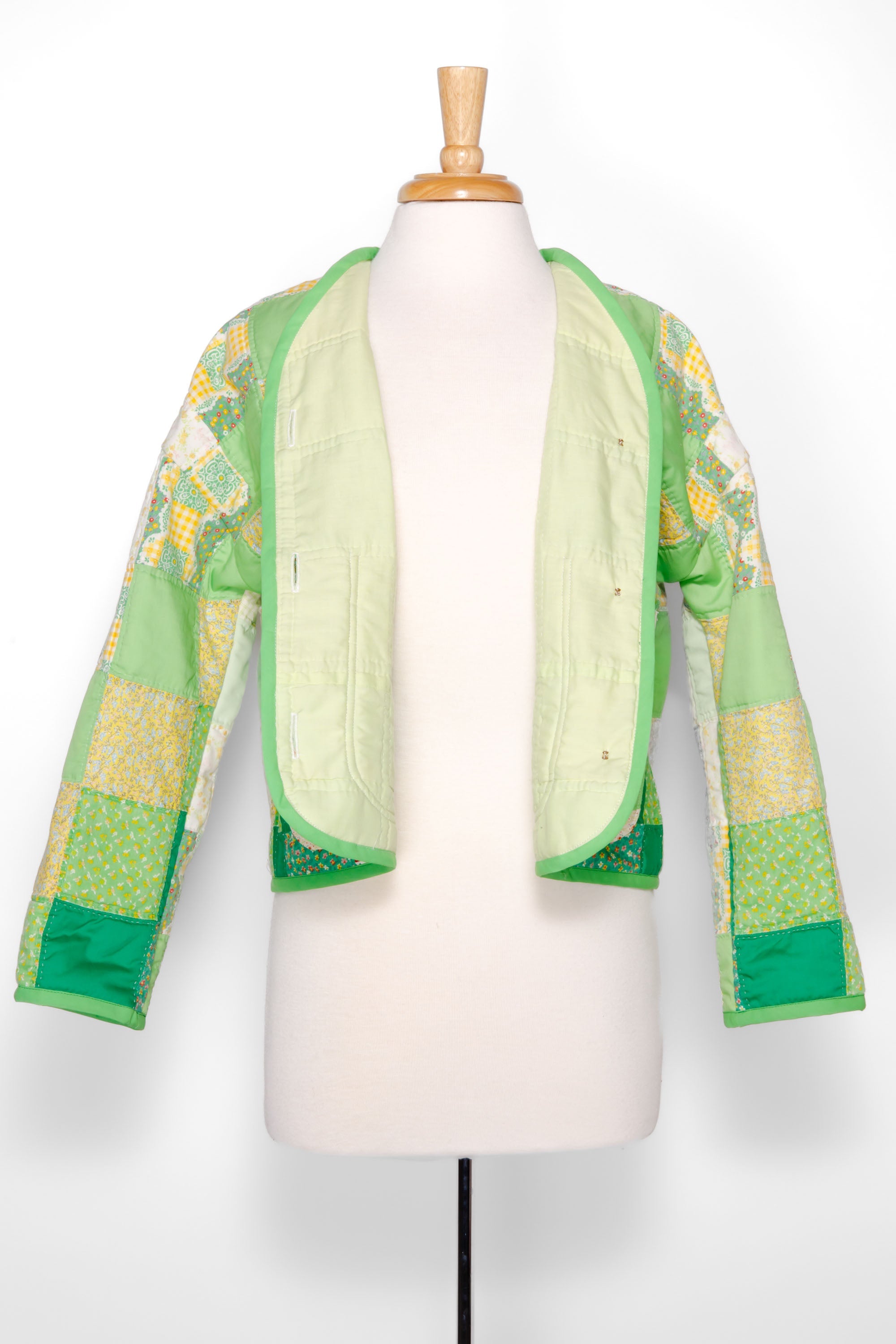 Green ATW Cropped Cardigan Coat (Small) - Arte House