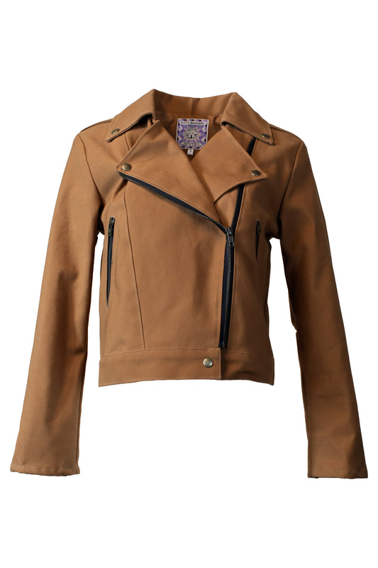Wilendur Rose Canvas Adeline Biker Jacket (S)
