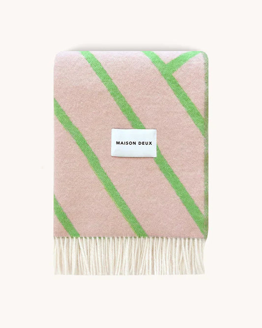 Blanket LINES Pink / Apple 4.25 x 6.5 ft