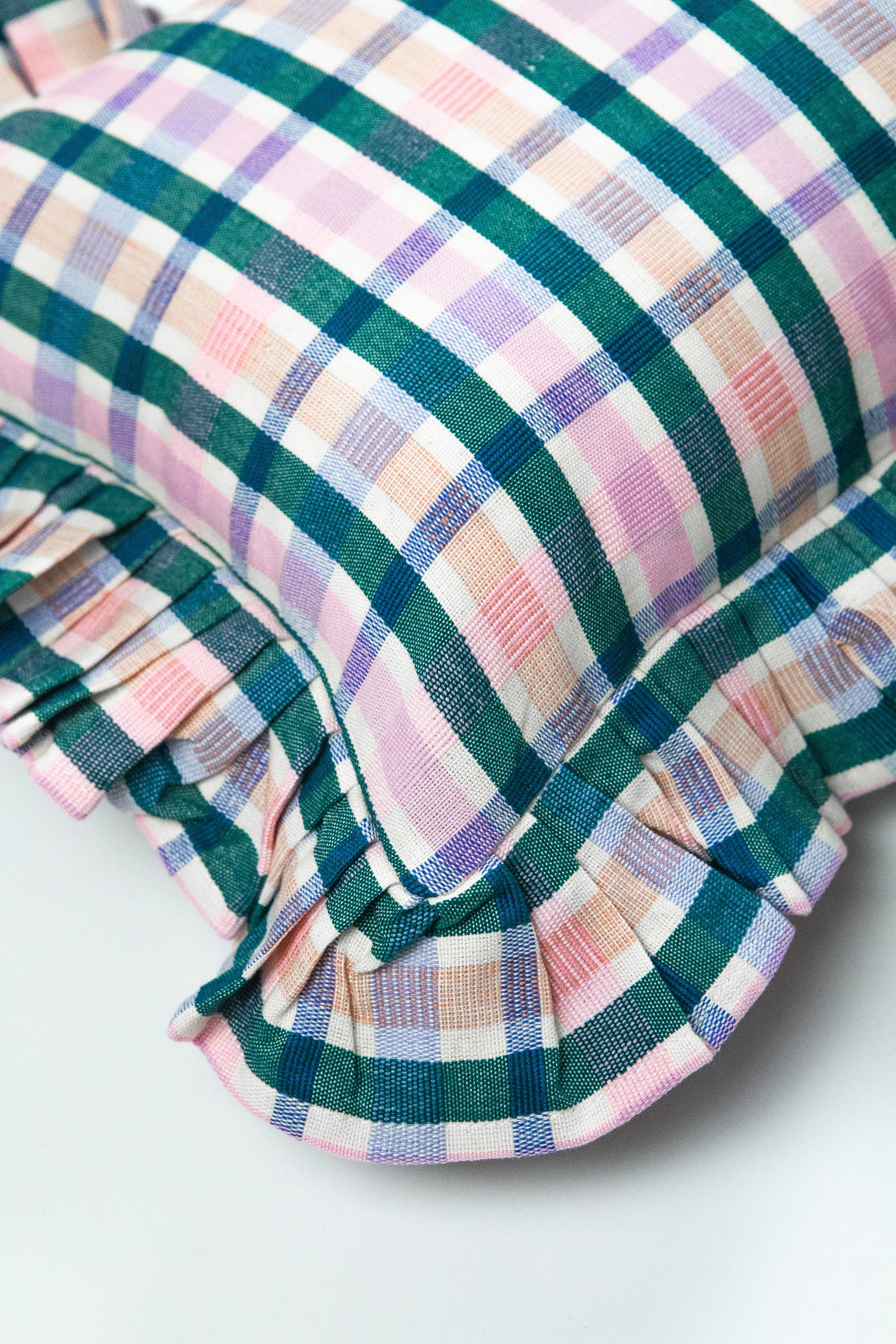 Lola Ruffle Plaid Pillow