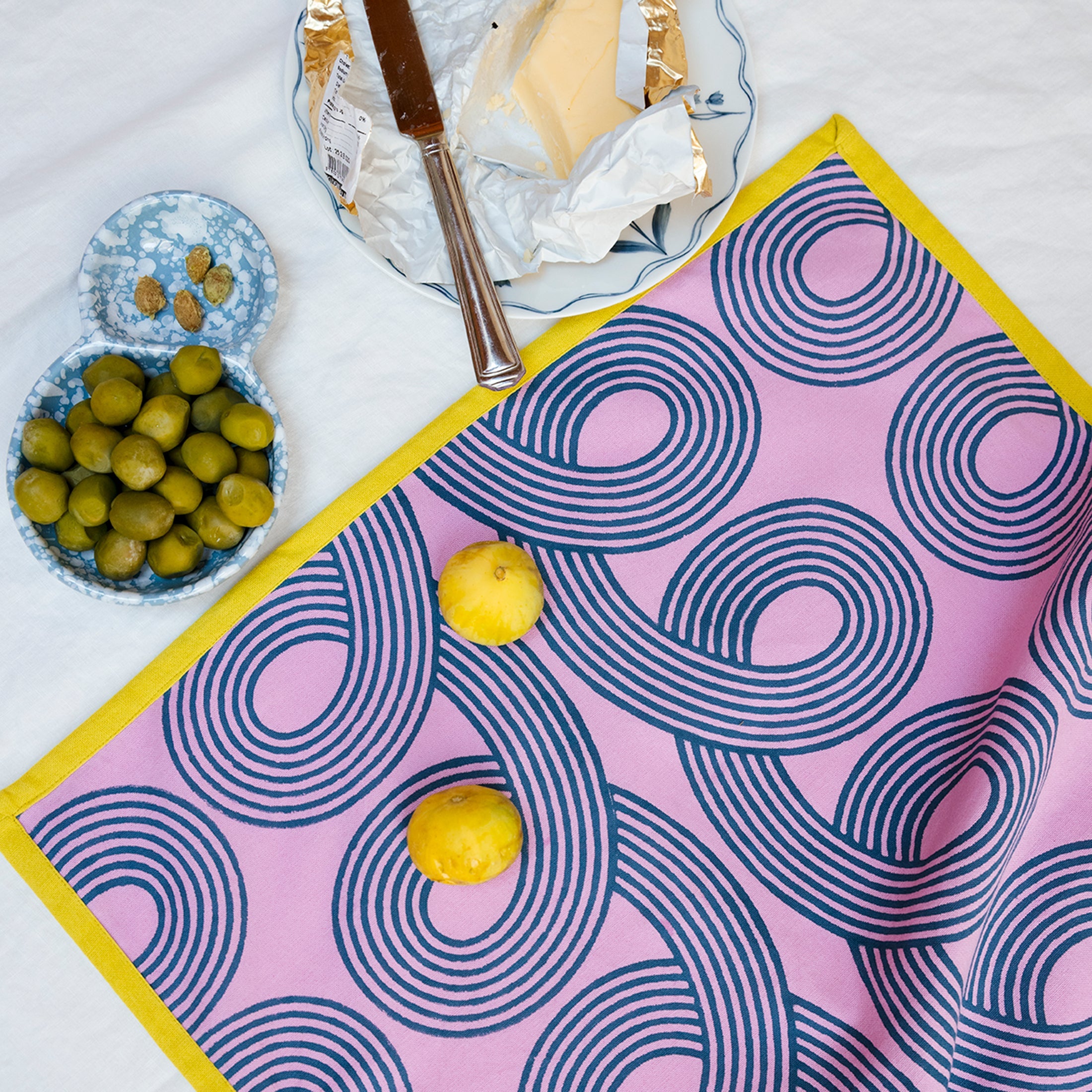 Orchid Loops Tea Towel