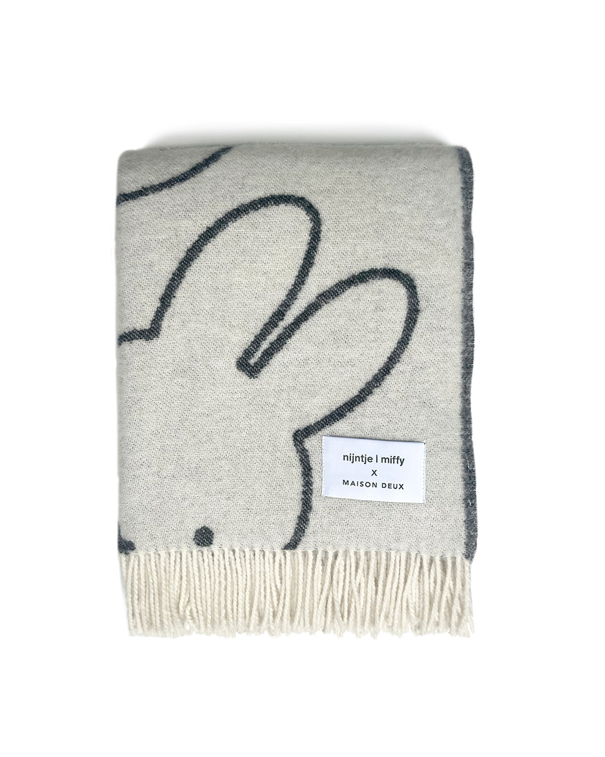 Blanket MIFFY White / Black Print 4.25 x 6.5 ft - Arte House