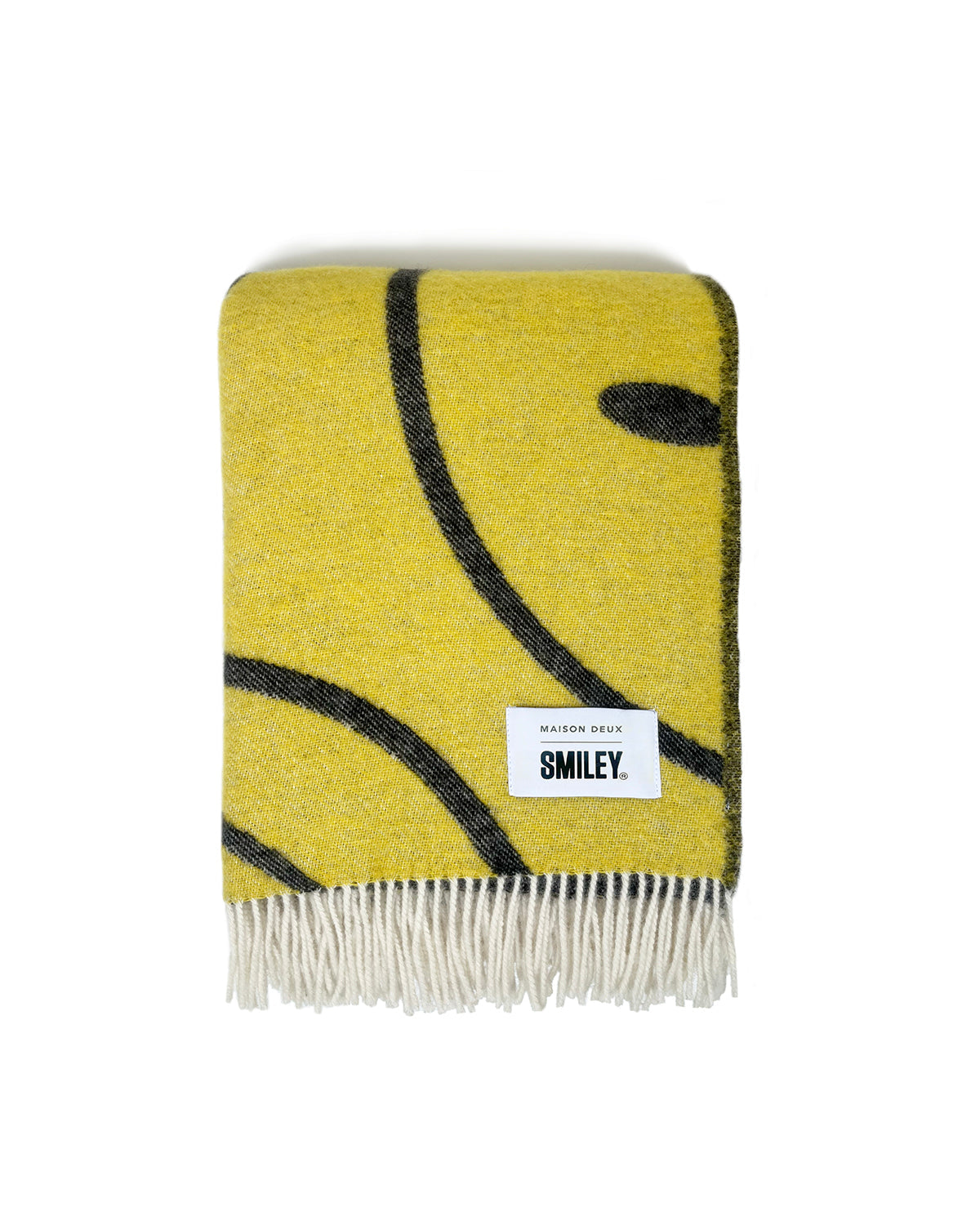 Blanket SMILEY Yellow / Black Print 4.25 x 6.5 ft - Arte House
