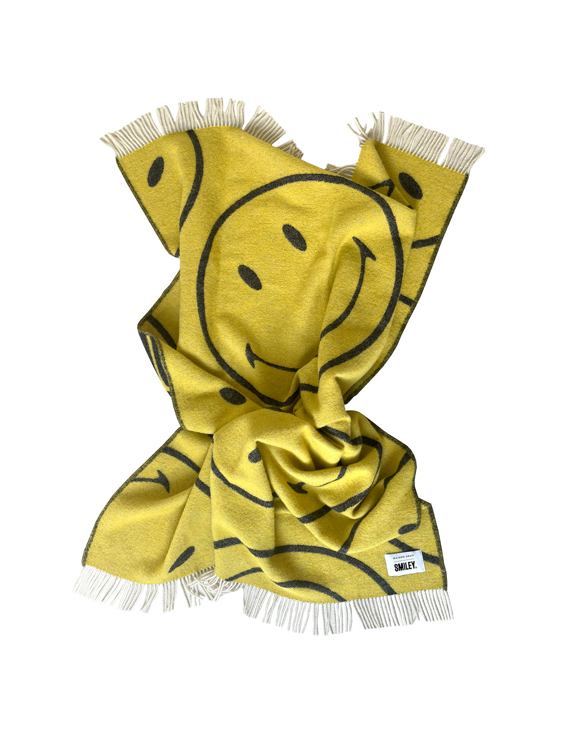 Blanket SMILEY Yellow / Black Print 4.25 x 6.5 ft - Arte House