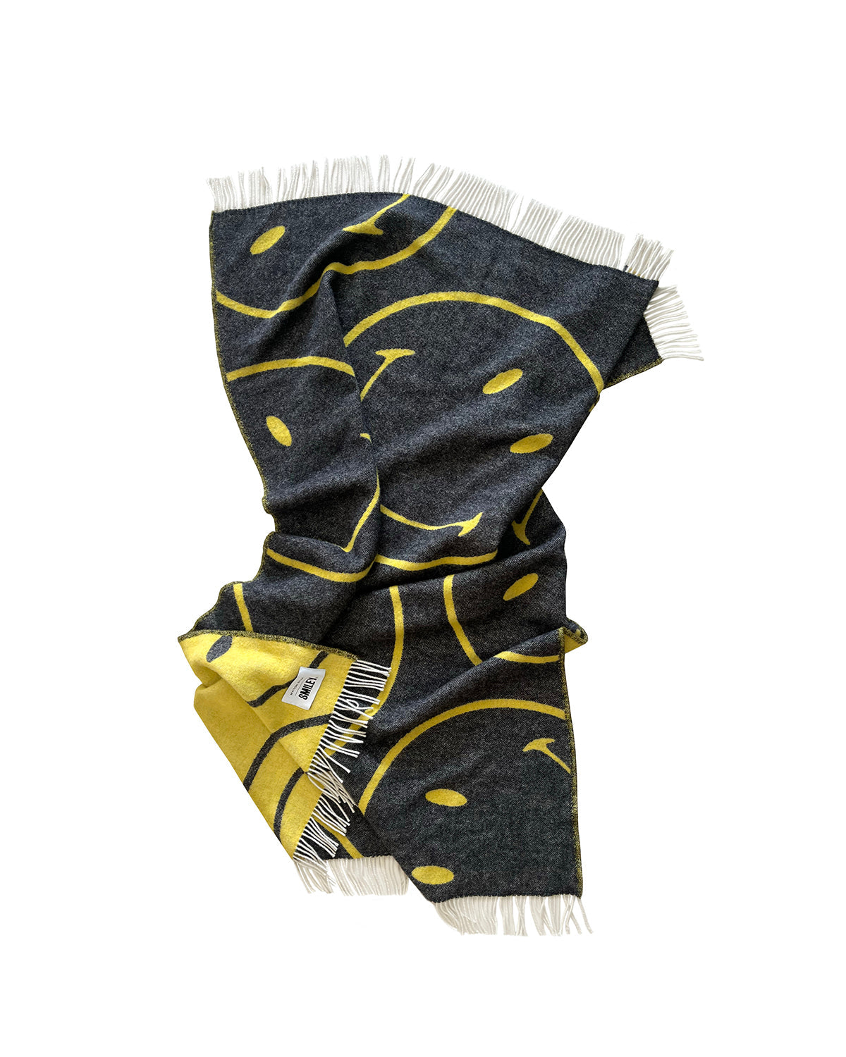 Blanket SMILEY Yellow / Black Print 4.25 x 6.5 ft - Arte House