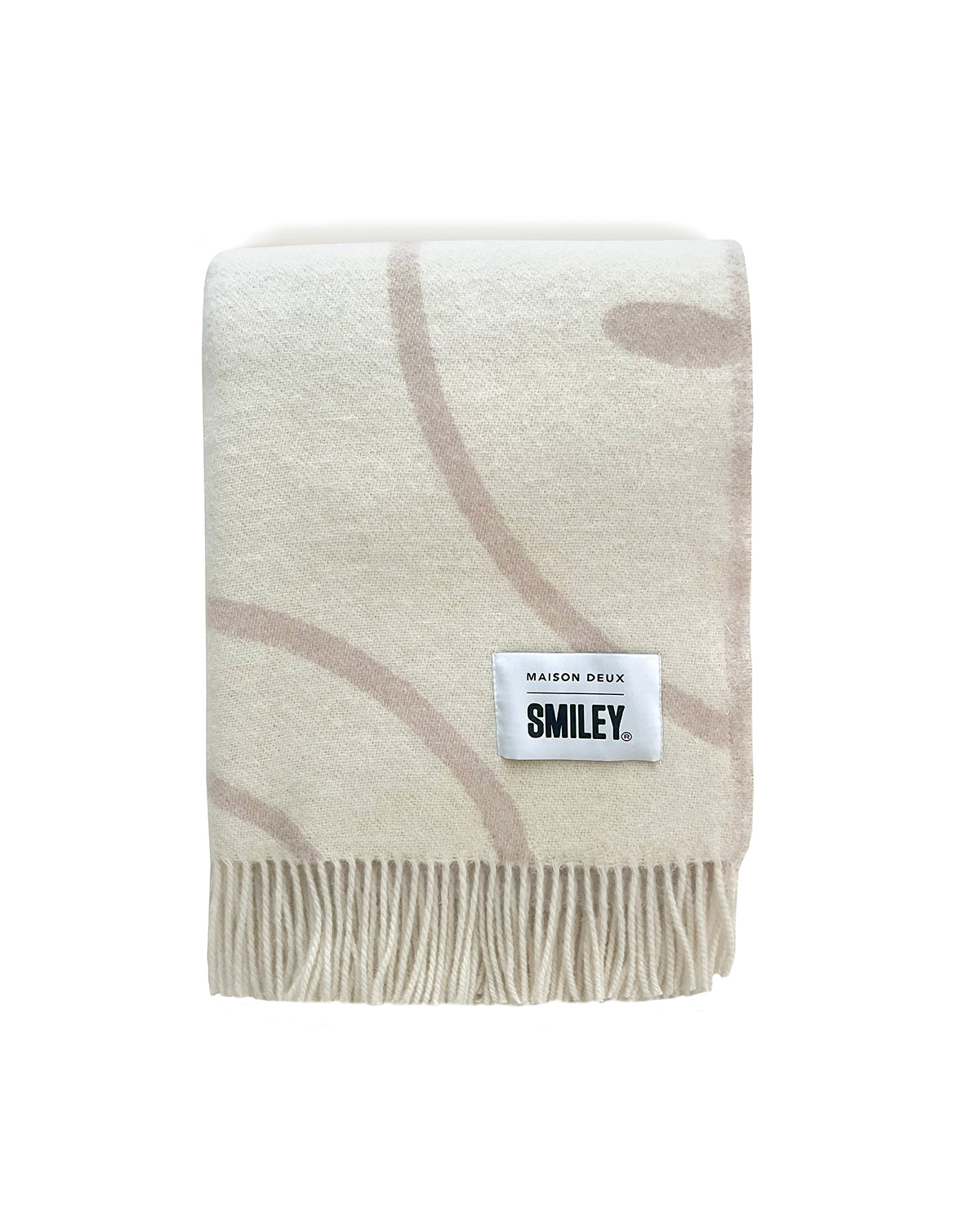 Blanket SMILEY White / Grey Print 4.25 x 6.5 ft - Arte House