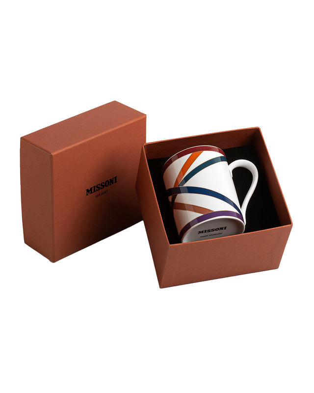 Mug Cup NASTRI in Luxury Box Multicolor diam. 3", H 3.9", cap. 12.5 oz - Arte House