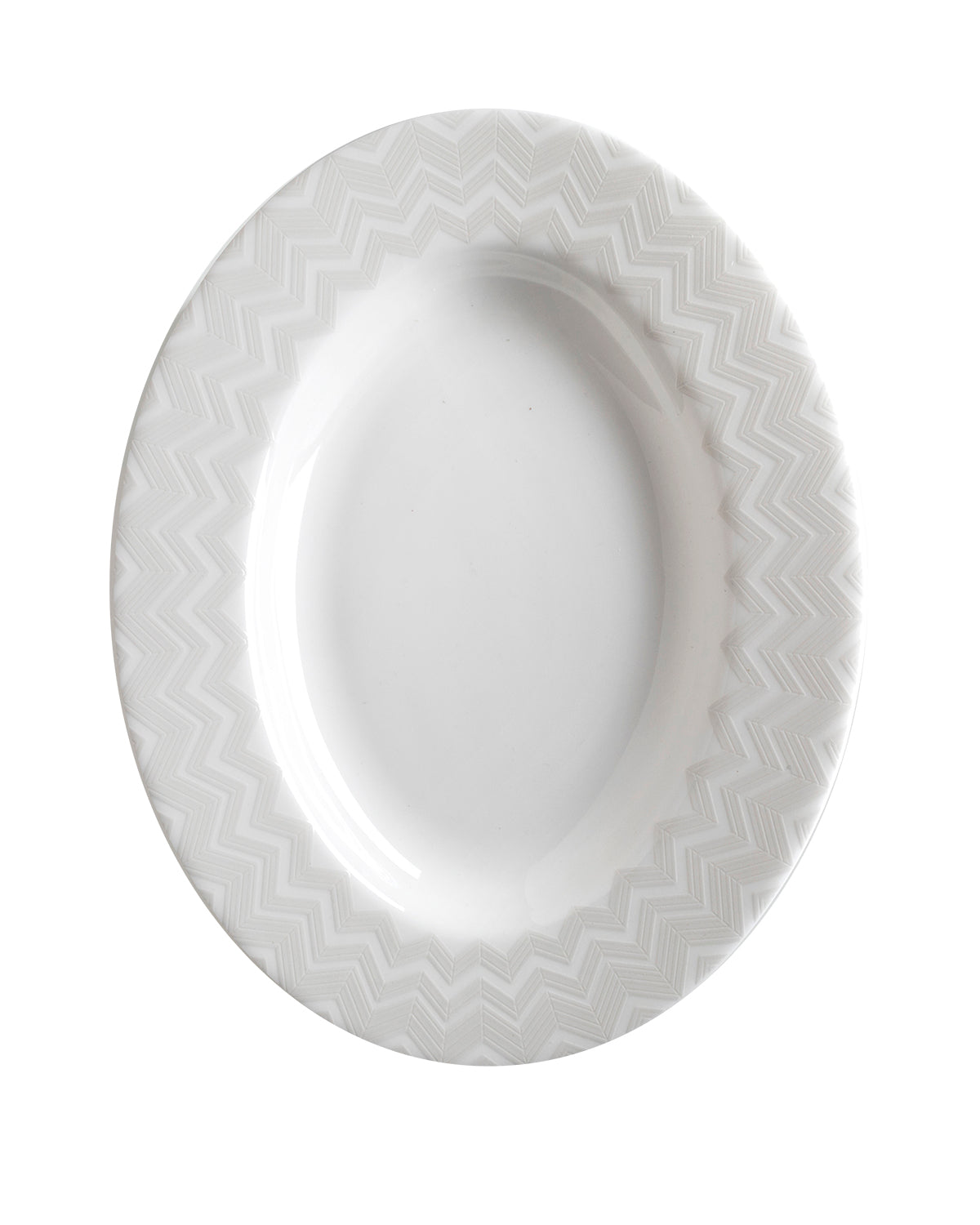 Dinner Plates ZIG ZAG Set of 6  White diam. 10.75" - Arte House