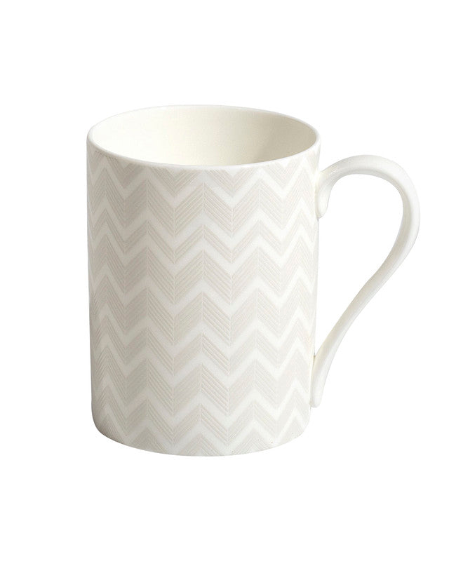 Mug Cup ZIG ZAG in Luxury Box White diam. 2.5", H 3.3", cap. 12.5 oz - Arte House