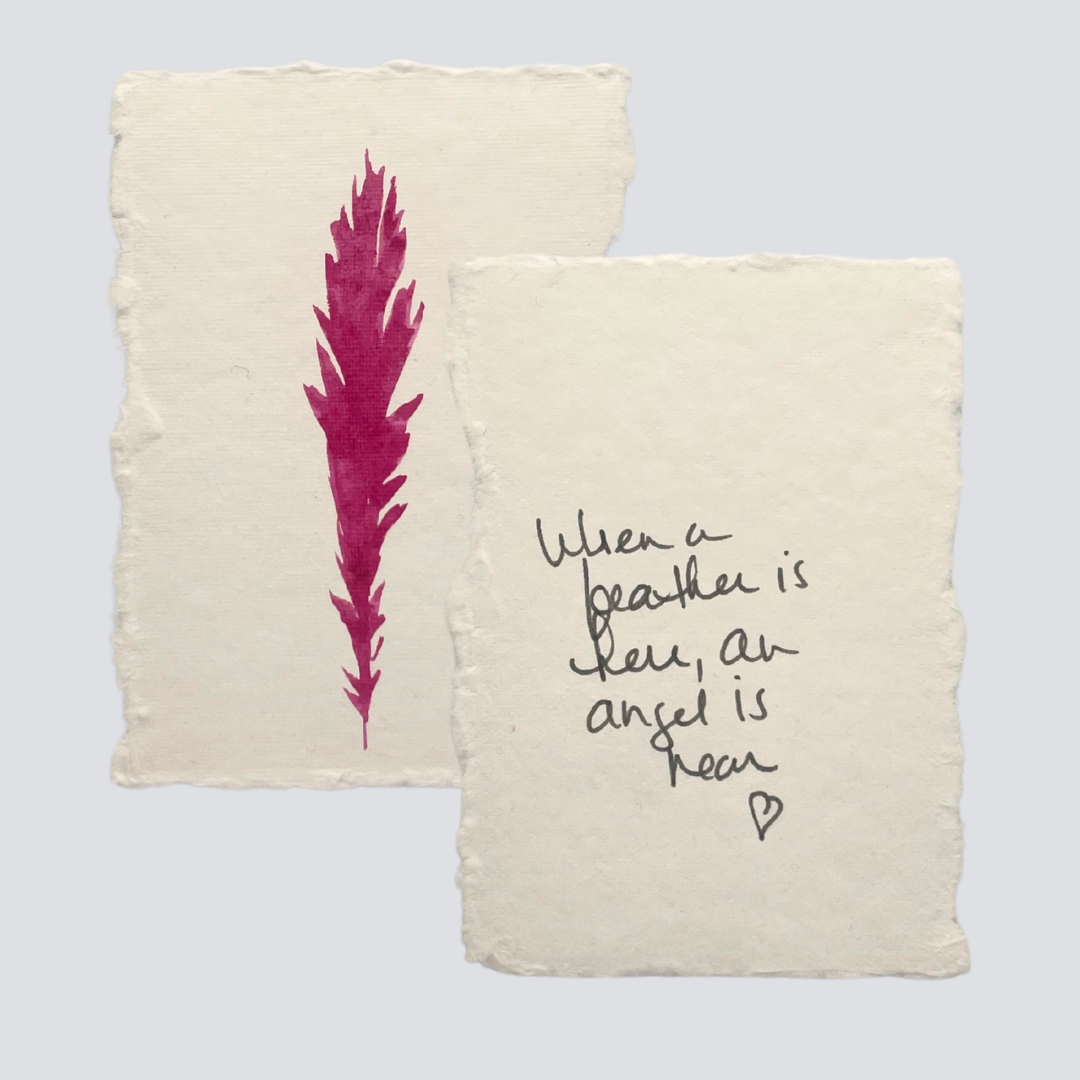Medium Magenta Angel Feather - Arte House