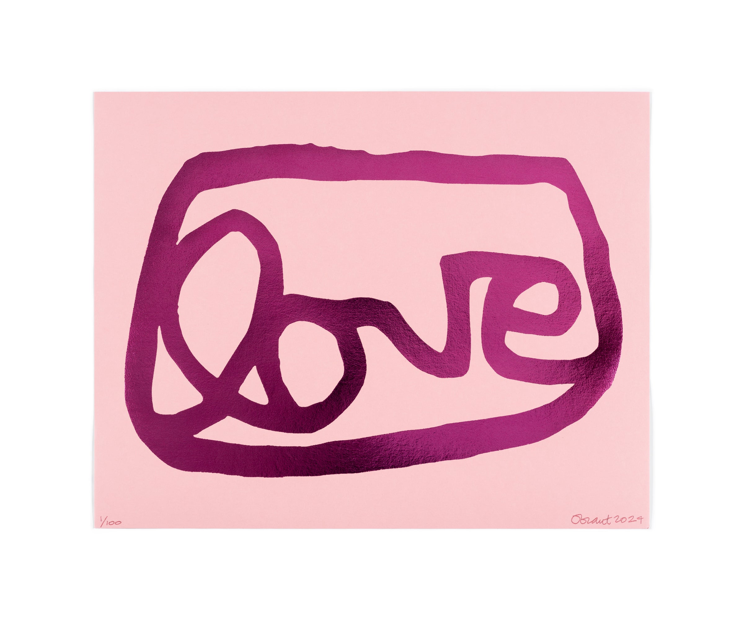 LOVE (shimmering pink) to benefit Project Angel Food - Arte House