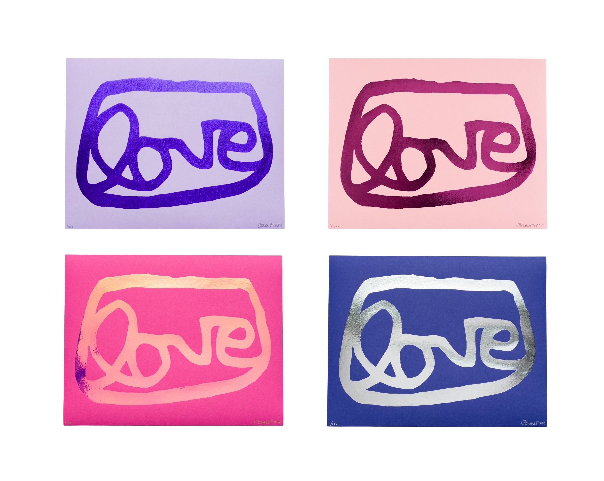 LOVE (shimmering pink) to benefit Project Angel Food - Arte House