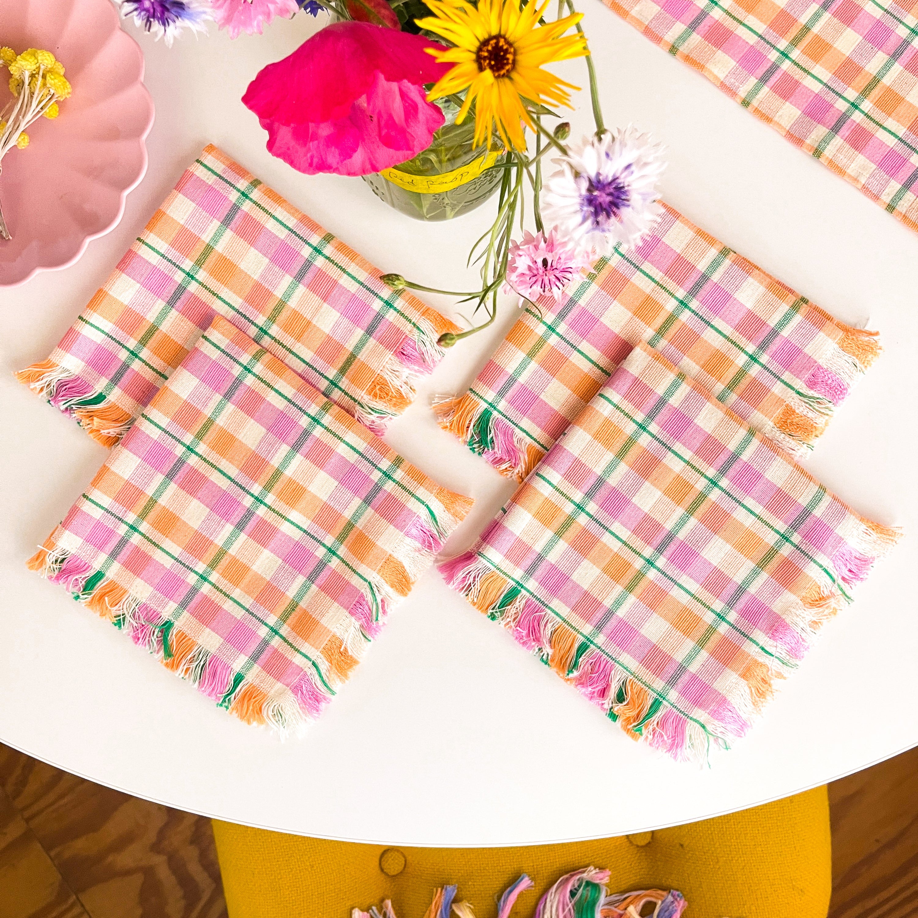 Marguerite Plaid Party Napkins - Arte House