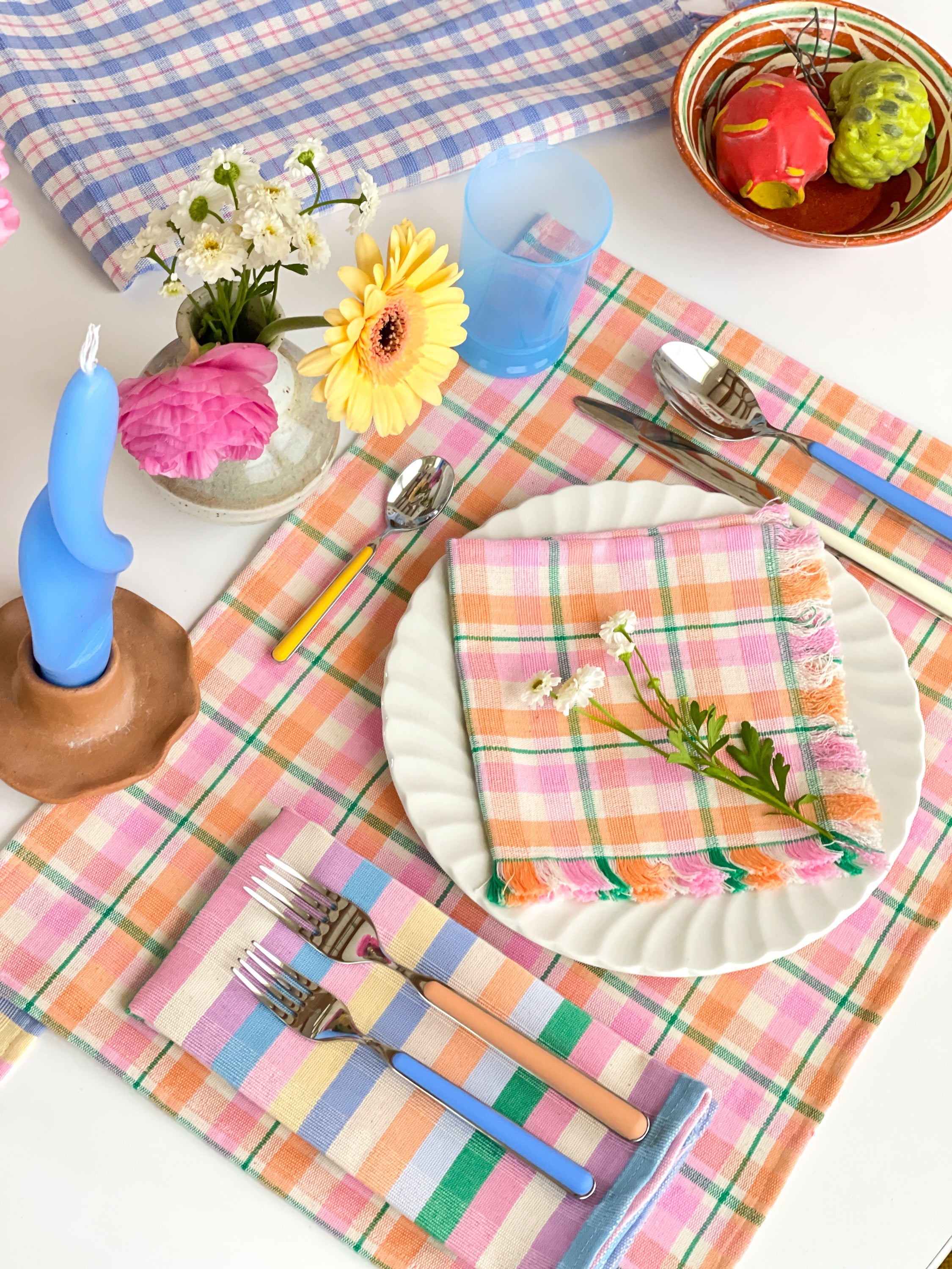 Marguerite Plaid Party Napkins - Arte House
